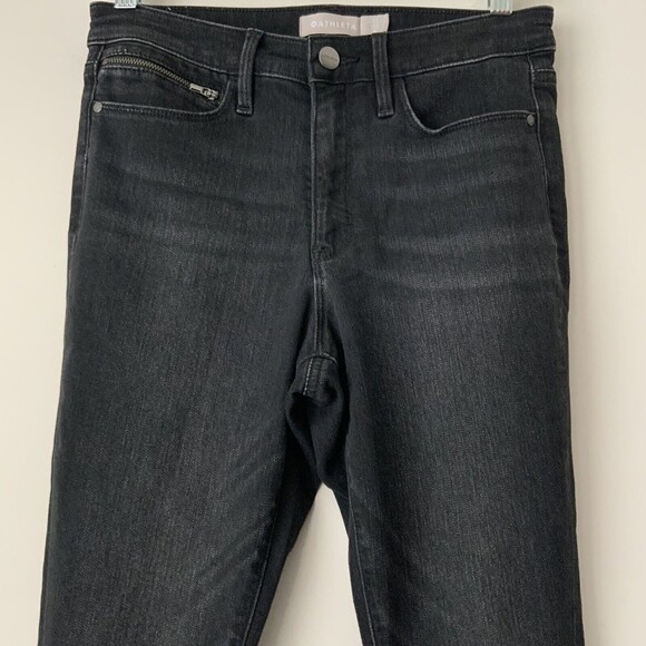 Athleta Sculptek Jeans Black Ultra Skinny Moto Zip Hem 6 - Picture 9 of 12
